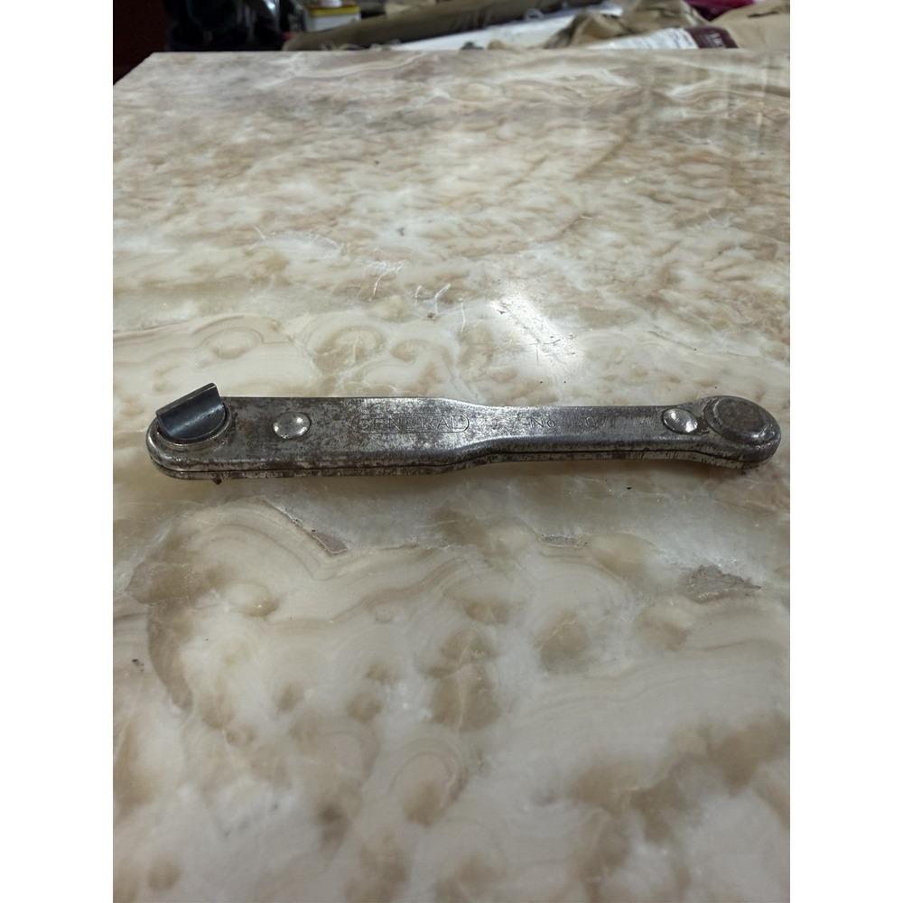 Vintage General Hardware No. 807 Offset Ratchet Screwdriver New York USA Flat